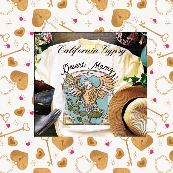 Desert Mama Eagle Retro Boho T-shirt LAST ONE - Picture 2 of 4